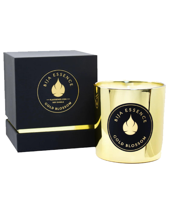 Gold Bloom Candle : Invigorating & Elegant Soy Base, Hand Poured Luxury Candle - 9.0 oz