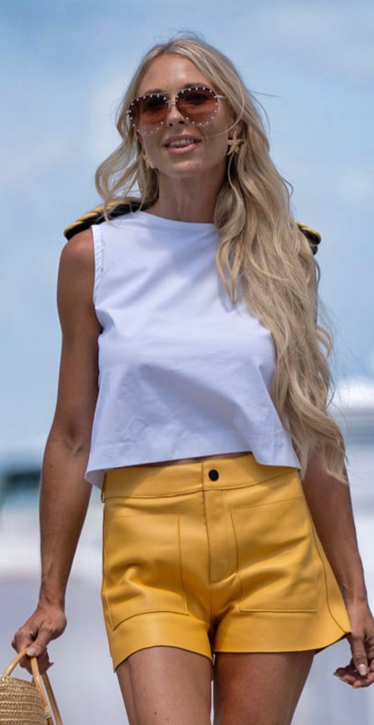 St Barths leather short