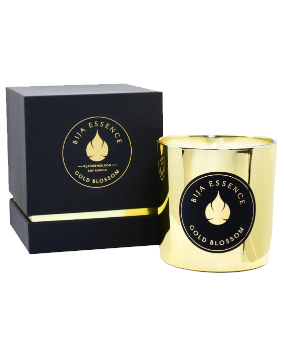 Gold Bloom Candle : Invigorating &amp; Elegant Soy Base, Hand Poured Luxury Candle - 9.0 oz